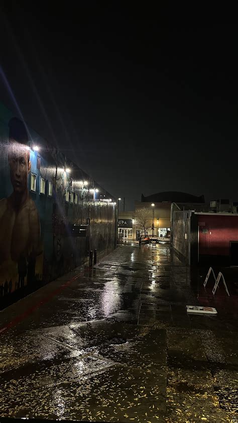 Took this picture in a parking garage on a rainy Saturday night In downtown Modesto California ...