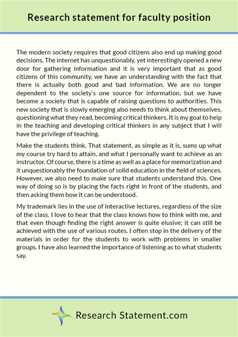 Image result for Research Statement Sample for Postdoc