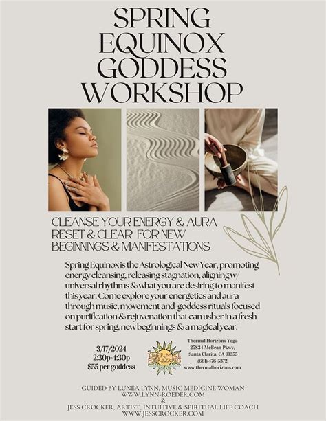 SPRING EQUINOX GODDESS WORKSHOP, Thermal Horizons Yoga and Wellness ...