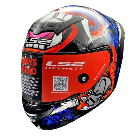 LS2 Helmets - FF352 - Foo-Dog - Gloss Black Blue - Single Clear Visor ...