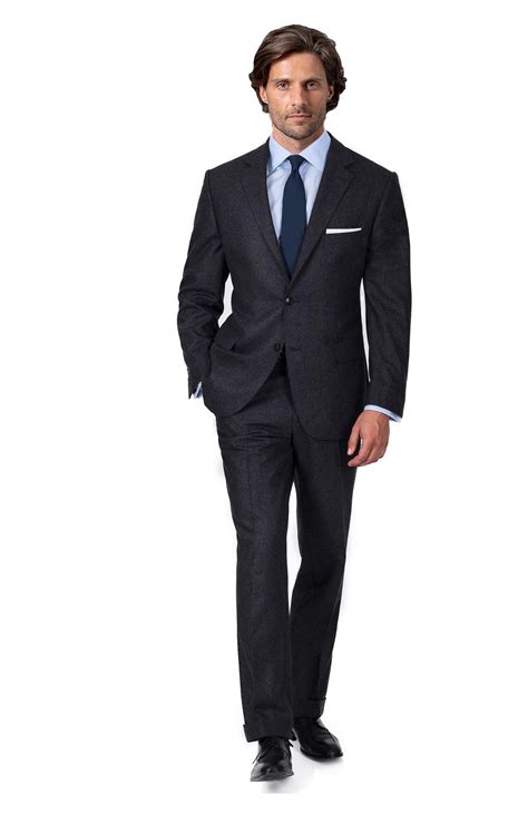 Dark Grey Flannel Suit - Tailored Suit Paris