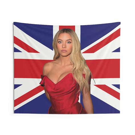 Sydney Sweeney UK Flag, British Flag Tapestry, Movie Merch for Room ...