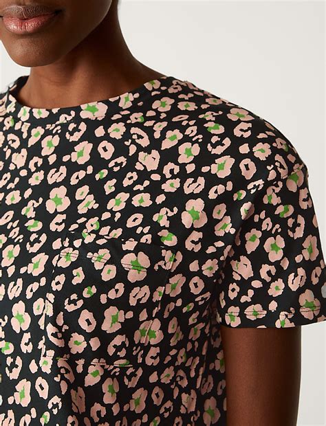 Buy Pure Cotton Printed Mini T-Shirt Dress at Marks & Spencer