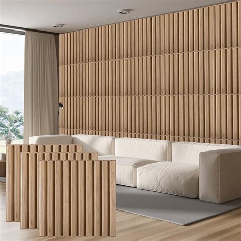 Frienda 20 Pcs 19.7 x 19.7 x 1'' 3D PVC Wall Panels Slat Wall Panels ...