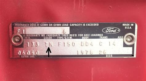 Image result for Ford Paint Code Location
