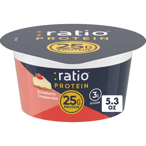 Ratio Protein Yogurt Cultured Dairy Snack, Strawberry Cheesecake, 25g ...