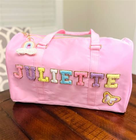 Custom Name Personalized Duffel Bag NEW Letter Duffle Overnight Glitter ...