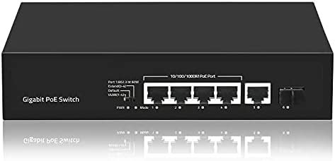 KuWFi Gigabit Ethernet Network Switch Plug & Play High Speed with 4 PoE ...
