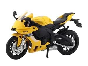 MSZ Yamaha YZF-R1 1:18 Scale Licensed Diecast Metal Bike (Matte Yellow ...