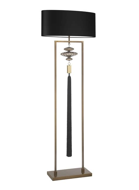 Heathfield & Co Constance Antique Brass Black Floor Lamp– Decolight Ltd