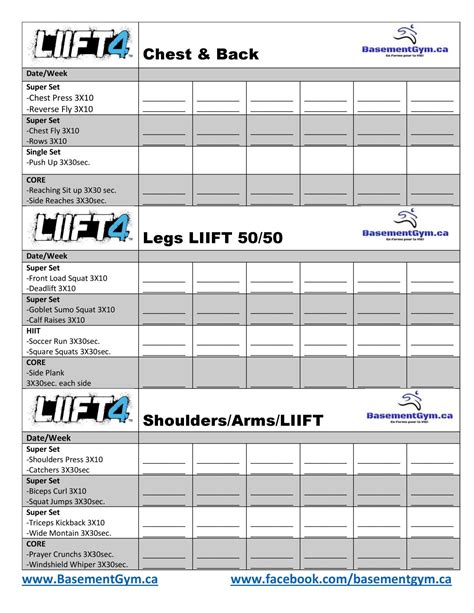 Liift4 Workout Calendar - Printable Calendars AT A GLANCE