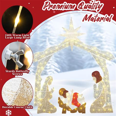 Recaceik Lighted Christmas Nativity Set Outdoor, 6Ft India | Ubuy