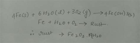 Give the chemical formula of rust - Brainly.in