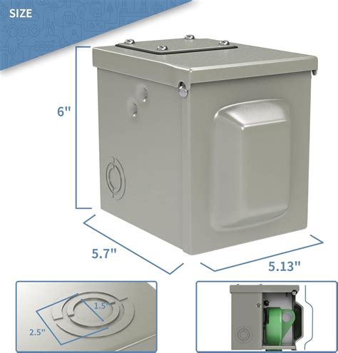 Buy 50 Amp 250 Volt 6-50R Welding Power Outlet Box, Enclosed Lockable ...