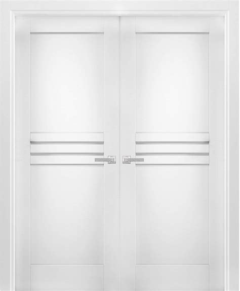 Buy Solid French Double Doors 60 x 80 inchesMela 7444 White SilkWood ...