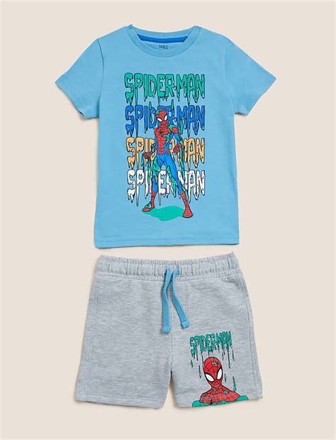 Buy Cotton Rich Spider-Man™ Top & Bottom Outfit (2-7 Yrs) at Marks ...