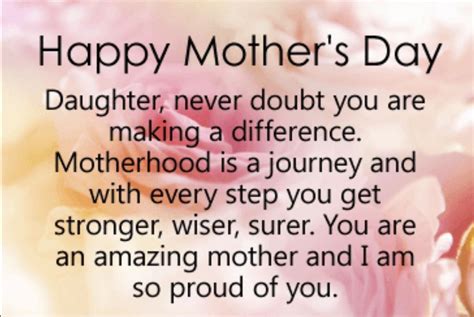 Happy Mother's Day Greeting Card with Pink Flowers