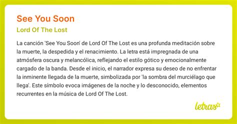 Significado de la canción SEE YOU SOON (Lord Of The Lost) - LETRAS.COM