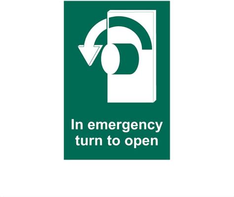 in Emergency Turn to Open Left Side Sign Waterproof Sticker_AC75600 ...