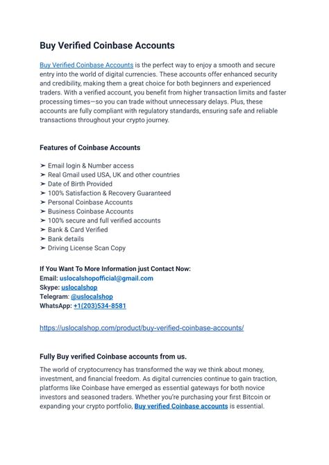 PPT - Best Places To Buy Verified Coinbase Accounts New in online ...