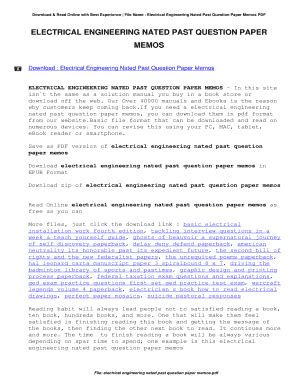 Fillable Online Electrical Engineering Nated Past Question Paper Memos ...