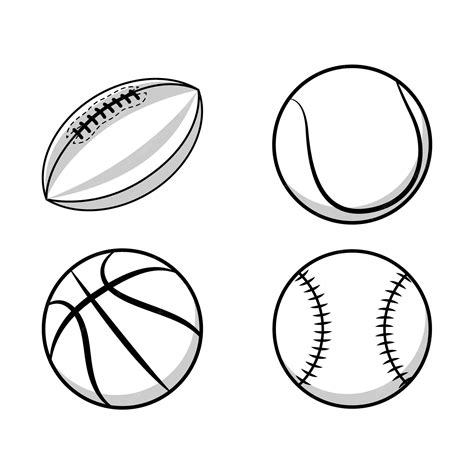 Sports Balls Clipart Black And White