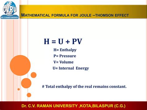 Joule thomson cooling effect | PPTX