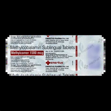 METHYLCOMER SL 1500MCG TABLET 10'S Price, Uses, Side Effects ...