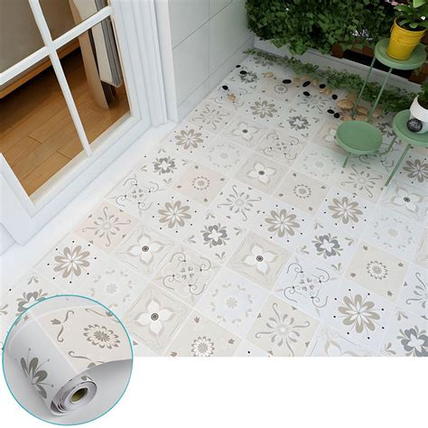 Modern Vinyl Floor Planks Porcelain Tile Look Peel & Stick Vinyl ...