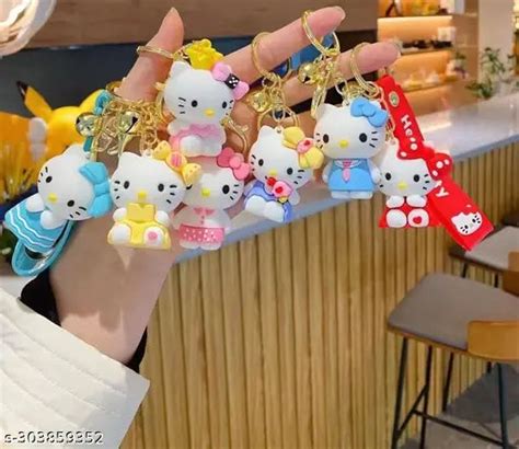 Hello Kitty Green Standing Lanyard Keychain | Premium Keychain | Silic