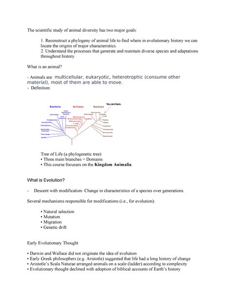 Study set BIOL 2001 Med 1 - The scientific study of animal diversity ...