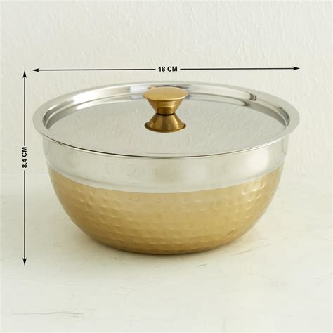 Buy Shale Primo Gold Stainless Steel Mixing Bowl with Lid Set - 6Pcs ...