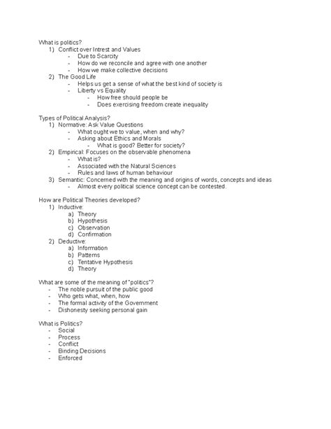 Week #1 Who What Why of Poli Sci and the State (review) - Poli Sci 1020 ...
