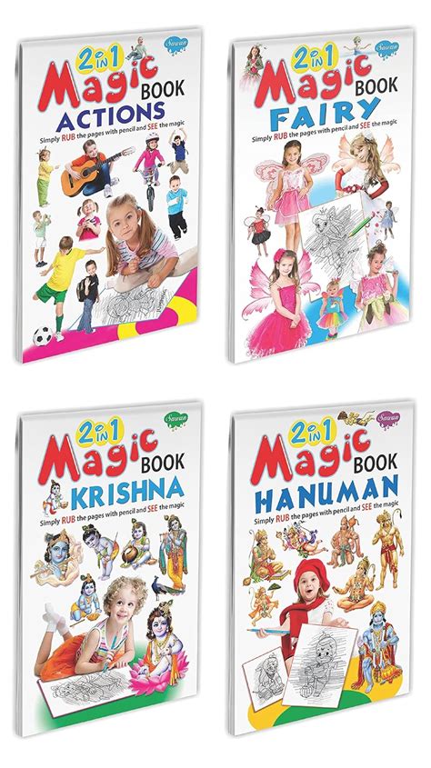 Buy Set of 4 Books, 2 in 1 Magic Book of Actions-Our Helpers, Fairy ...