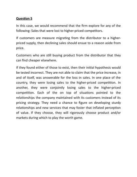 BPR Question 5 busi - Question 5 In this case, we would recommend that ...