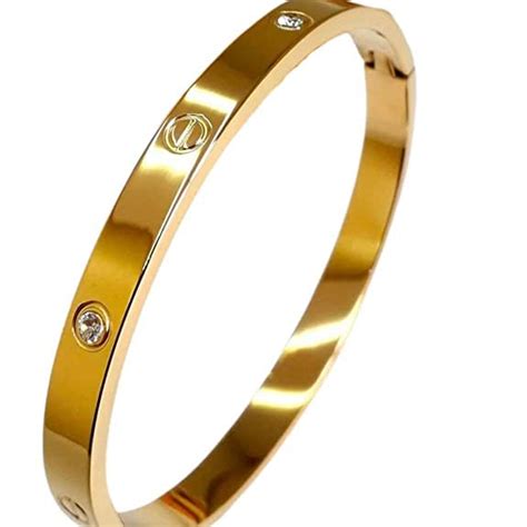 Buy Glamlife Anti Tarnish Bangles-Stianless Steel Gold Plated Bracelet ...