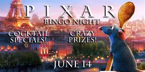 Pixar Bingo Night at the Britannia Arms Almaden!, Britannia Arms ...