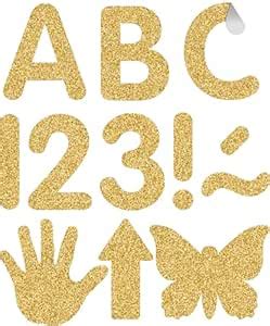 Teacher Created Resources Gold Glitter Letters 2" Classic Self Adhesive ...