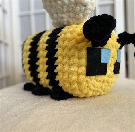 Big Cute Minecraft Bee Plush Crocheted Amigurumi Minecraft | Etsy