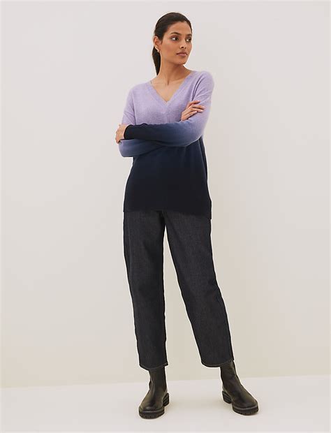 Buy Pure Cashmere Ombre V-Neck Jumper at Marks & Spencer