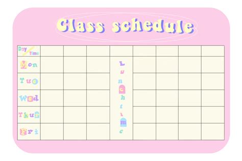 Class Schedule Printable 的图像结果