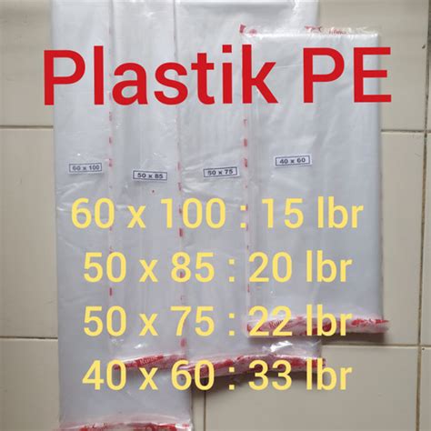 Jual Plastik PE besar bening besar 40x60 50x75 50x85 60x100 - 60x100 ...