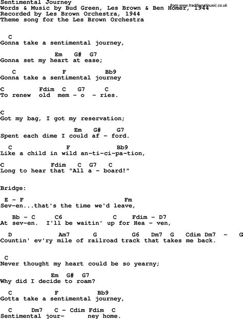 Song lyrics with guitar chords for Sentimental Journey - Les Brown ...