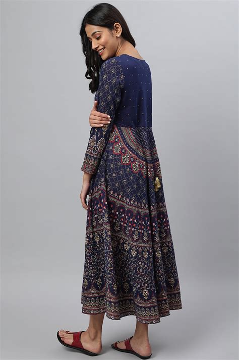 Buy Blue Light Festive A-line Winter Dress Online for Woman | Shop for ...