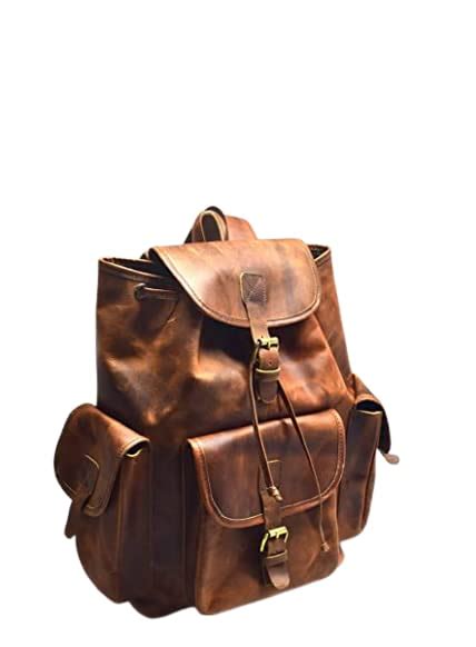 Zolo Leathers Men’s Vintage Full-Grain Leather Backpack | 16” Laptop B