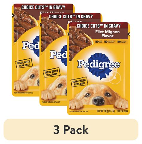 (3 pack) Pedigree Choice Cuts In Gravy Filet Mignon Wet Dog Food, 3.5 ...