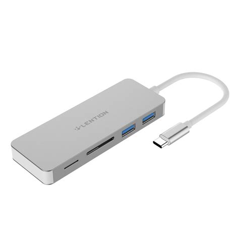 Lention USB-C Hub with Type C to 2 USB 3.0 Ports and SD / TF Card ...