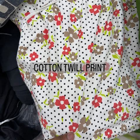 Buy Cotton Twill Polka Floral Printed Fabric – Surplus Fabrics