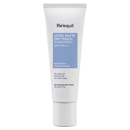 Re' Equil Ultra Matte Dry Touch Sunscreen Gel Spf 50 Pa++++, Water ...
