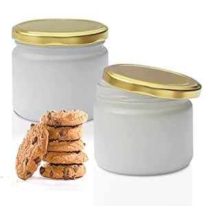 Buy Pure Source India Frosted Glass Airtight Kitchen Storage Cookie Jar ...
